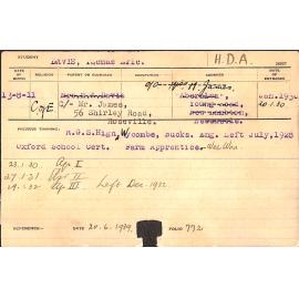 DAVIS, Thomas Eric (Hawkesbury Diploma of Agriculture (HDA))