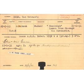 DODD, Ian Metcalfe (Hawkesbury Diploma of Agriculture (HDA))