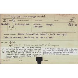 ENGLISH, Leo George Joseph (Hawkesbury Diploma of Agriculture (HDA))