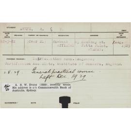 EVANS, ASW (Practical Course - General)