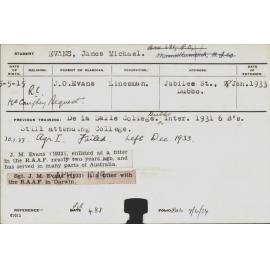 EVANS, James Michael (Hawkesbury Diploma of Agriculture (HDA))