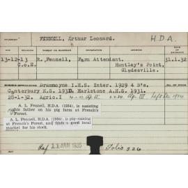 FENNELL, Arthur Leonard (Hawkesbury Diploma of Agriculture (HDA))