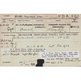 FLYNN, Reginald John (Hawkesbury Diploma of Agriculture (HDA) & Hawkesbury Diploma in Dairy (HDD))