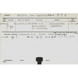 FORSTER, John Reginald Alfred (Hawkesbury Diploma of Agriculture (HDA))