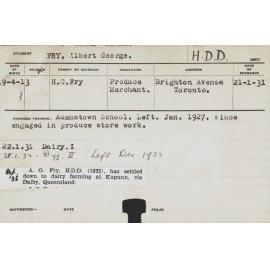 FRY, Albert George (Hawkesbury Diploma in Dairy (HDD))