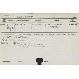 GALE, Harley (Hawkesbury Diploma of Agriculture (HDA))