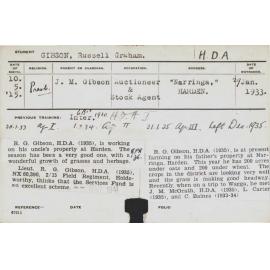 GIBSON, Russell Graham (Hawkesbury Diploma of Agriculture (HDA))