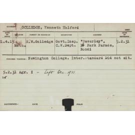 GOLLEDGE, Kenneth Halford (Hawkesbury Diploma of Agriculture (HDA))