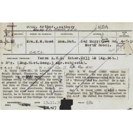 GOOD, Arthur Westbury (Hawkesbury Diploma of Agriculture (HDA))