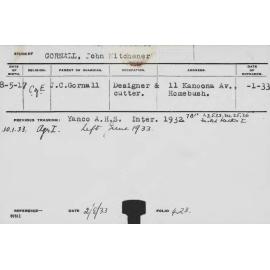 GORNALL, John Kitchener (Hawkesbury Diploma of Agriculture (HDA))