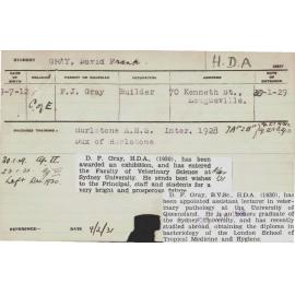 GRAY, David Frank (Hawkesbury Diploma of Agriculture (HDA))