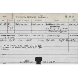 GREAVES, Richard William (Hawkesbury Diploma of Agriculture (HDA))