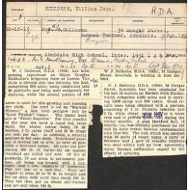 HALLORAN, William John (Hawkesbury Diploma of Agriculture (HDA))