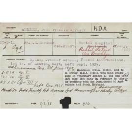 HARDMAN, Paul Francis Affleck (Hawkesbury Diploma of Agriculture (HDA))