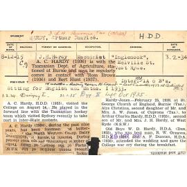 HARDY, Arthur Charles (Hawkesbury Diploma in Dairy (HDD))