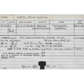 HARKER, Frank Knowles (Hawkesbury Diploma of Agriculture (HDA))