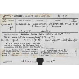HARRIS, Albert Noel Ashton (Hawkesbury Diploma of Agriculture (HDA))