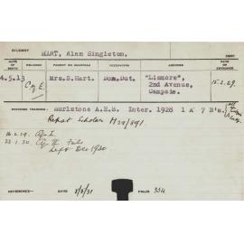 HART, Alan Singleton (Hawkesbury Diploma of Agriculture (HDA))