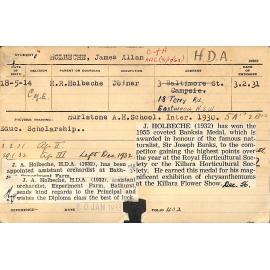 HOLBECHE, James Allan (Hawkesbury Diploma of Agriculture (HDA))
