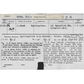 HOOD, Colin Reginald (Hawkesbury Diploma of Agriculture (HDA))