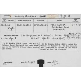 HOSKIN, Richard Keith (Hawkesbury Diploma of Agriculture (HDA))