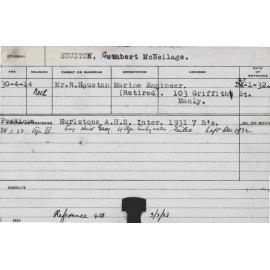 HOUSTON, Cuthbert McNeilage (Hawkesbury Diploma of Agriculture (HDA))