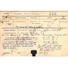 HURRELL, Leslie Thomas (Hawkesbury Diploma in Dairy (HDD)/ Hawkesbury Diploma of Agriculture (HDA))