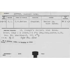 HUTTON, Maxwell John (Hawkesbury Diploma of Agriculture (HDA))