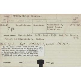 INNES, Ralph Wroxton (Hawkesbury Diploma of Agriculture (HDA))