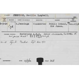 JENNINGS, Neville Campbell (Hawkesbury Diploma of Agriculture (HDA))
