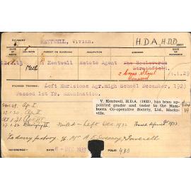 KENTWELL, Vivian (Hawkesbury Diploma in Dairy (HDD)/ Hawkesbury Diploma of Agriculture (HDA))
