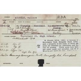KIENZLE, Wallace (Hawkesbury Diploma of Agriculture (HDA))