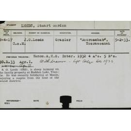 LEEDS, Stuart Gordon (Hawkesbury Diploma of Agriculture (HDA))