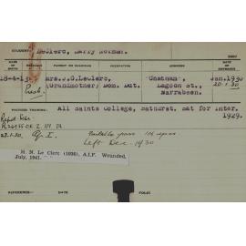 LE CLERC, Harry Norman (Hawkesbury Diploma of Agriculture (HDA))
