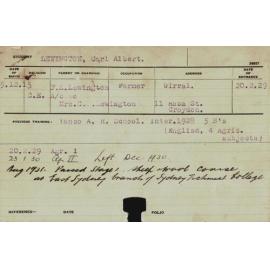 LEWINGTON, Carl Albert (Hawkesbury Diploma of Agriculture (HDA))