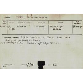 LEWIS, Clarence Eugene (Hawkesbury Diploma in Dairy (HDD))