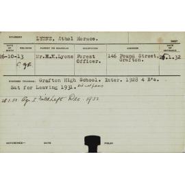 LYONS, Athol Horace (Hawkesbury Diploma of Agriculture (HDA))