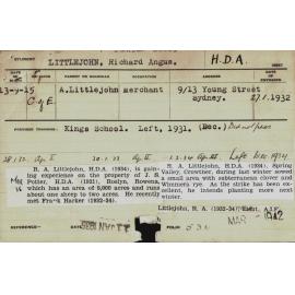 LITTLEJOHN, Richard Angus (Hawkesbury Diploma of Agriculture (HDA))