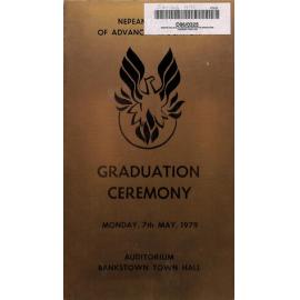Graduation Ceremony - Nepean College of Advanced Education (NCAE) - Programme & Recipients - 7 May 1979
