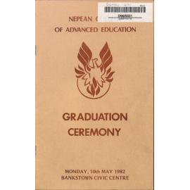 Graduation Ceremony - Nepean College of Advanced Education (NCAE) - Programme & Recipients - 10 May 1982