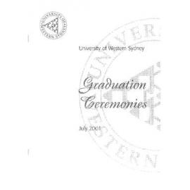 Graduation Ceremony - University of Western Sydney (UWS) - Programme & Recipients - 11-12 July 2001