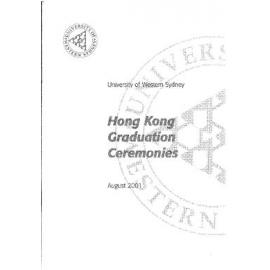 Graduation Ceremony - University of Western Sydney (UWS) - Programme & Recipients - Hong Kong - Aug 2001