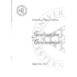 Graduation Ceremony - University of Western Sydney (UWS) - Programme & Recipients - September 2001