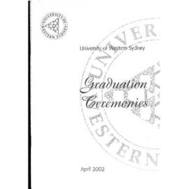 Graduation Ceremony - University of Western Sydney (UWS) - Programme & Recipients - April 2002