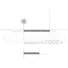 Graduation Ceremony - University of Western Sydney (UWS) - Programme & Recipients - 30 September 2002
