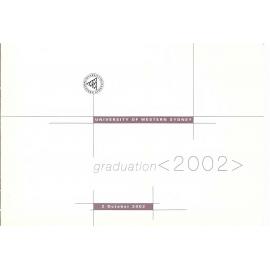 Graduation Ceremony - University of Western Sydney (UWS) - Programme & Recipients - 2 October 2002