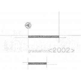 Graduation Ceremony - University of Western Sydney (UWS) - Programme & Recipients - 1 October 2002