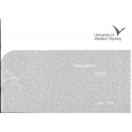 Graduation Ceremony - University of Western Sydney (UWS) - Programme & Recipients - 1 May 2003