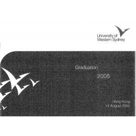 Graduation Ceremony - University of Western Sydney (UWS) - Programme & Recipients - Hong Kong - 14 Aug 2005