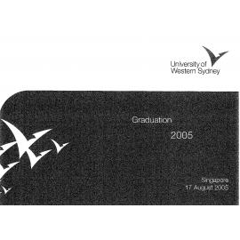 Graduation Ceremony - University of Western Sydney (UWS) - Programme & Recipients - Singapore - 17 Aug 2005